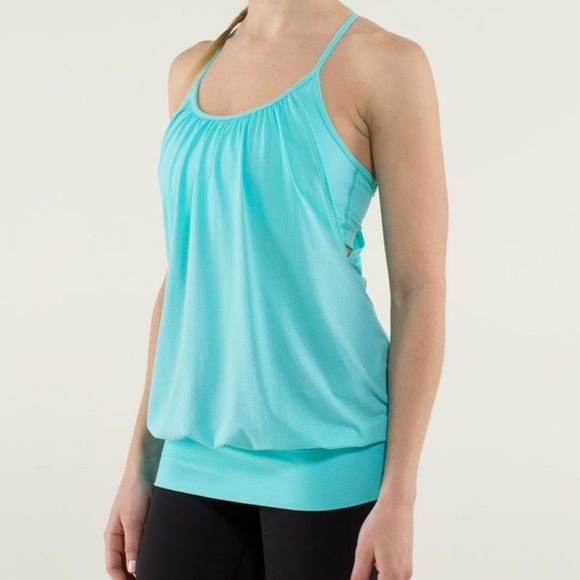 lululemon athletica Tops - Lululemon No Limits tank top in blue with built in sports bra